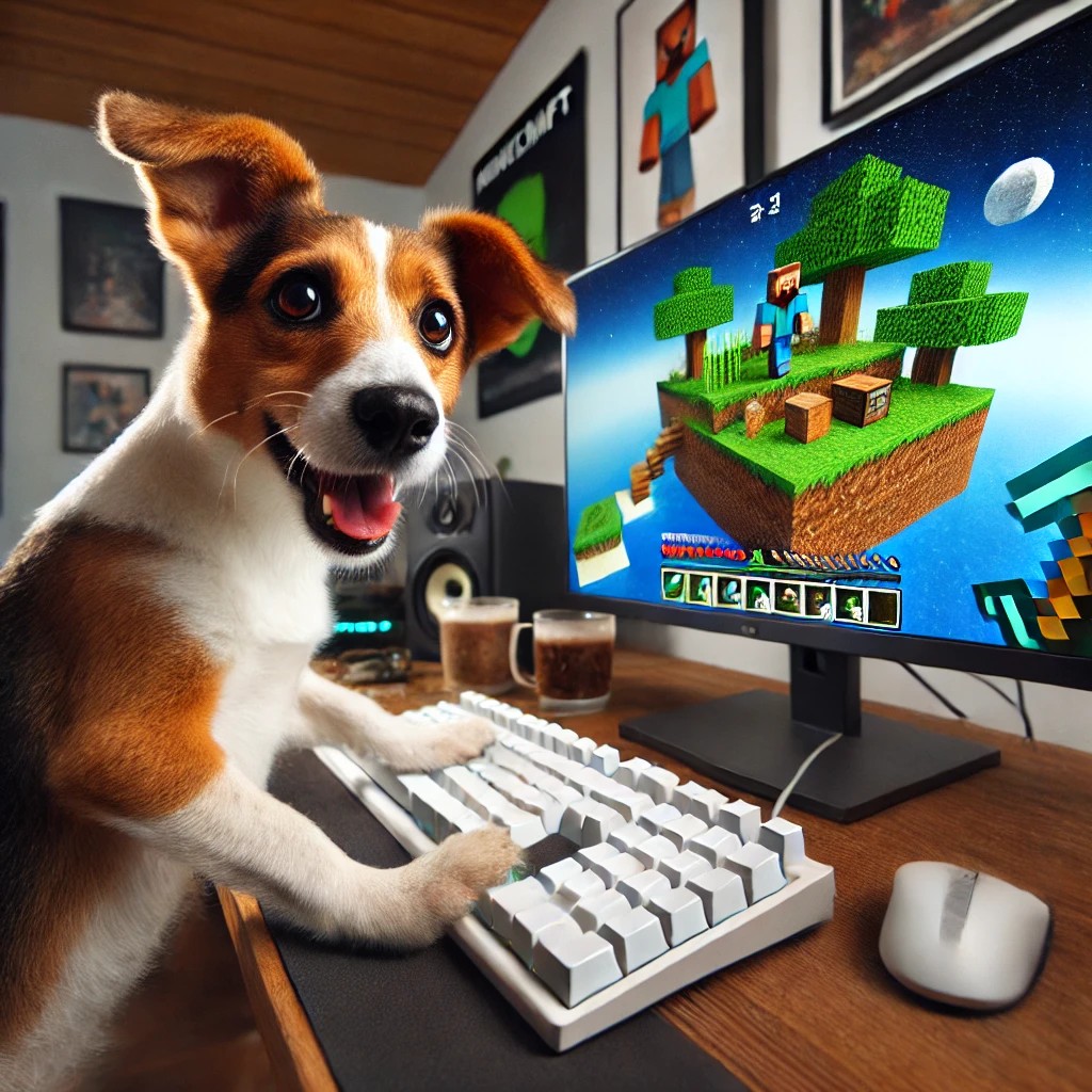 Jak pejsek Max hrál v Minecraftu Skyblock