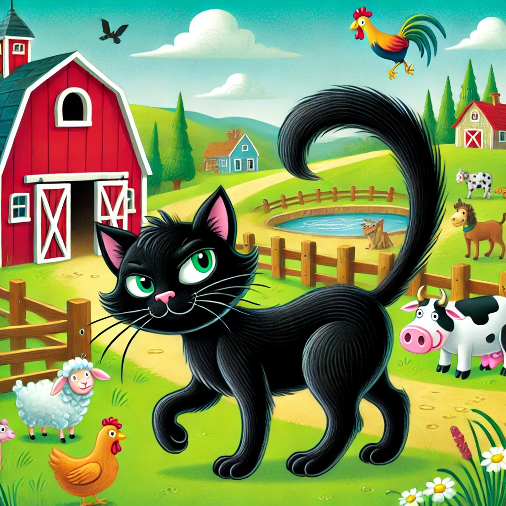 Zlobivý kocour Černodráp na farmě